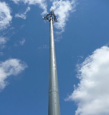 Torre di comunicazione a tubo singolo zincata a caldo personalizzabile, facile da installare e supporta 4G 5G
